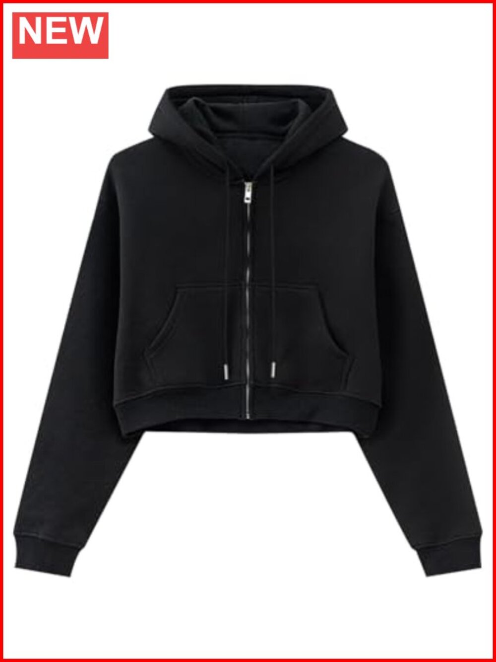 Womens Fleece Lined Cropped Zip Up Hoodie Crop Sweatshirt